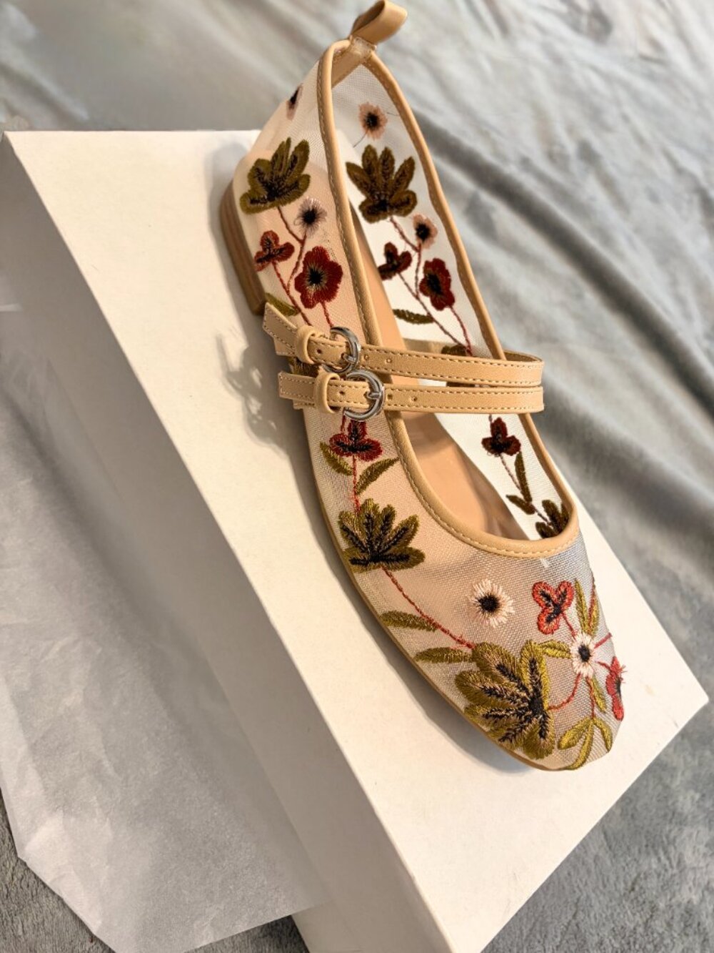 Abound Galantis Floral Mesh Mary Jane Flats 8.5 NIB - Picture 2 of 6